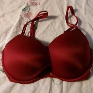 victoria secret burgundy push up underwire plunge 32DD